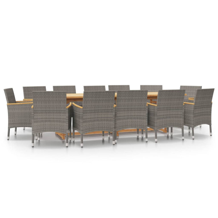 13-delige Tuinset met kussen grijs