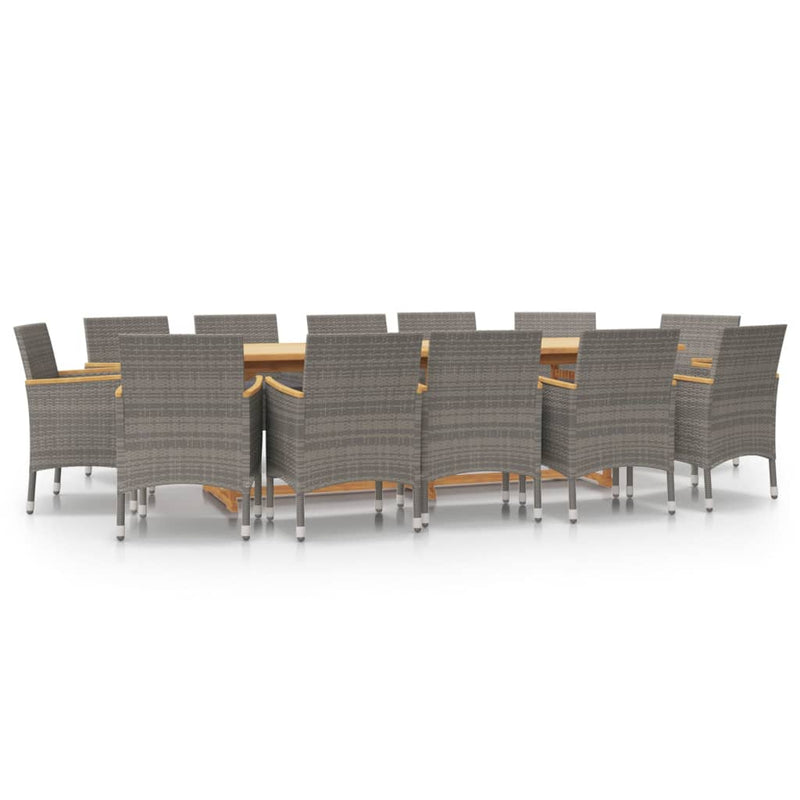 13-delige Tuinset met kussen grijs