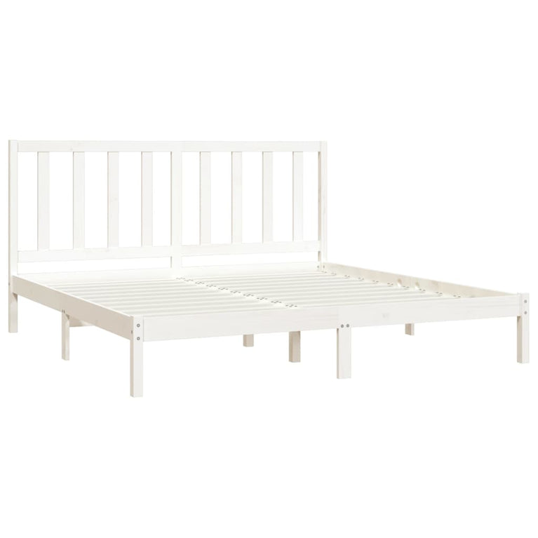 Bedframe massief grenenhout wit 180x200 cm