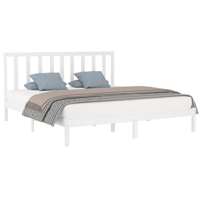 Bedframe massief hout wit 180x200 cm