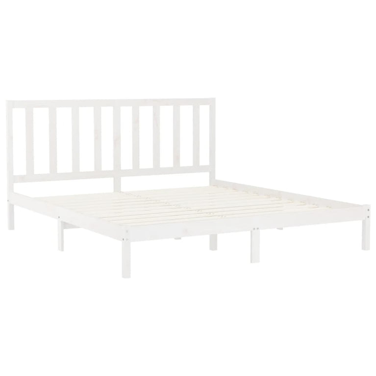 Bedframe massief hout wit 180x200 cm