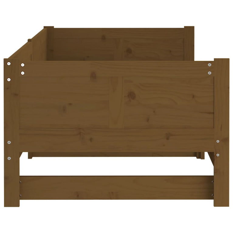 Slaapbank uitschuifbaar grenenhout honingbruin 2x(80x200) cm
