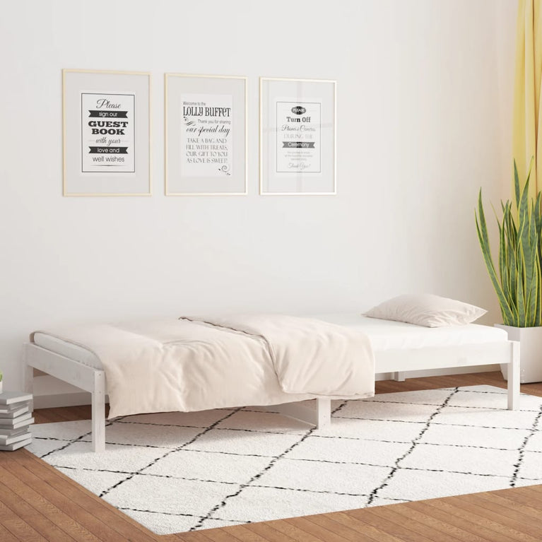 Slaapbank 80x200 cm massief grenenhout wit