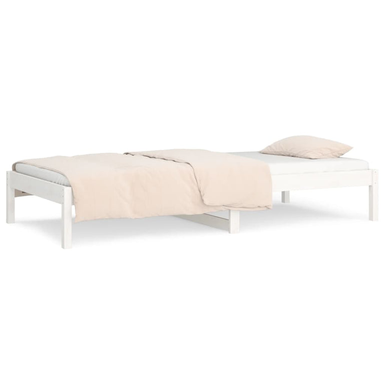 Slaapbank 80x200 cm massief grenenhout wit