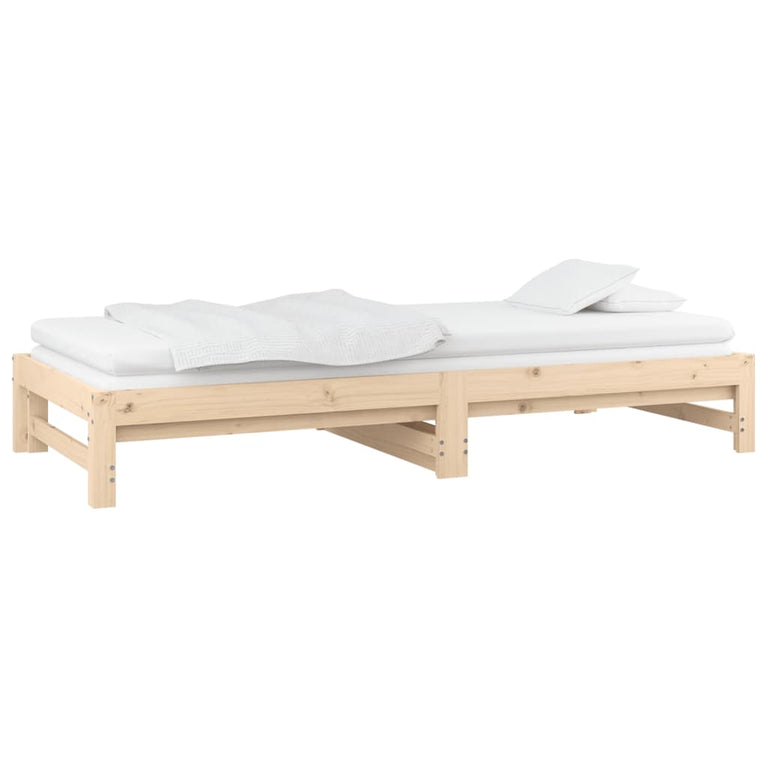 Slaapbank uitschuifbaar massief grenenhout 2x(90x190) cm