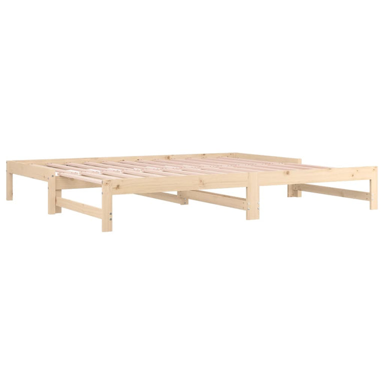 Slaapbank uitschuifbaar massief grenenhout 2x(90x190) cm