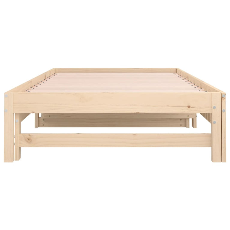 Slaapbank uitschuifbaar massief grenenhout 2x(90x190) cm