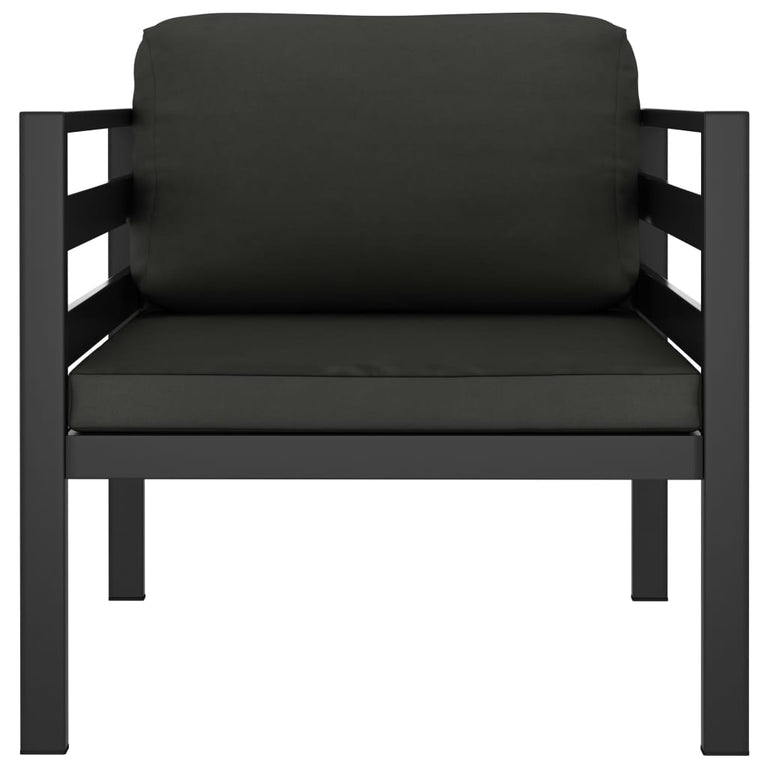 3-delige Loungeset met kussens aluminium antracietkleurig