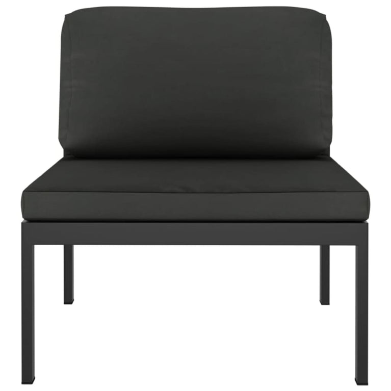 3-delige Loungeset met kussens aluminium antracietkleurig