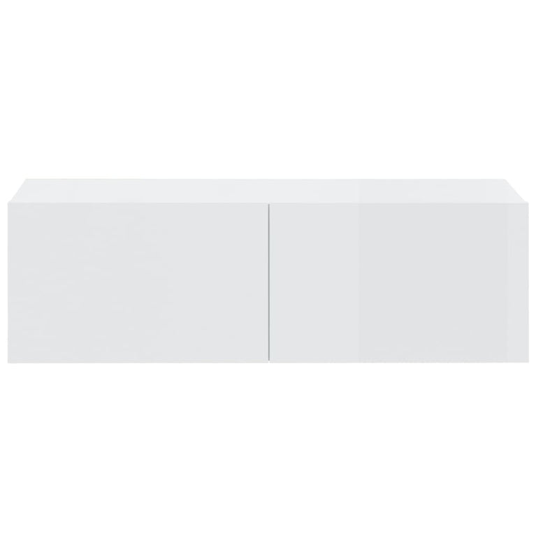 3-delige Tv-meubelset bewerkt hout hoogglans wit