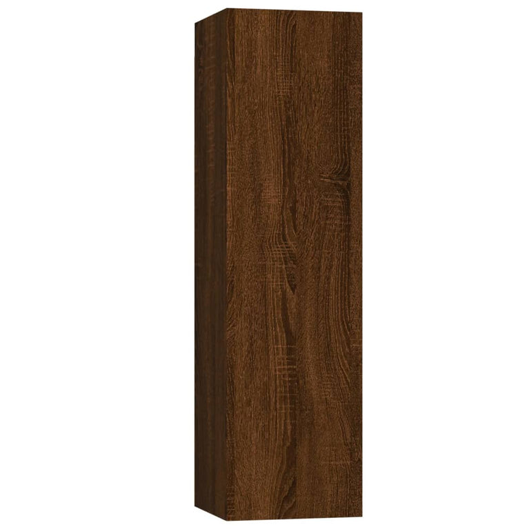 3-delige Tv-meubelset bewerkt hout bruin eikenkleur