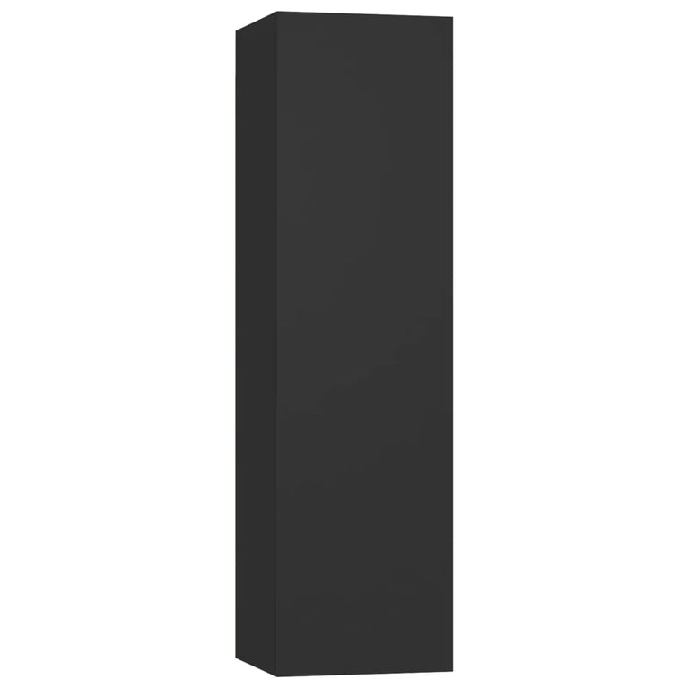 4-delige Tv-meubelset bewerkt hout zwart