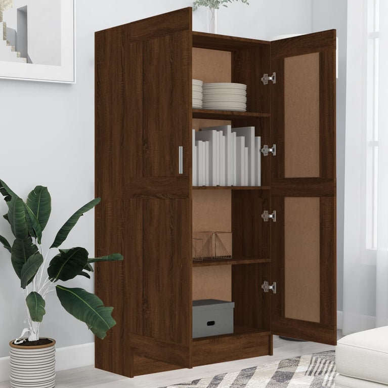 Boekenkast 82,5x30,5x150 cm bewerkt hout bruin eikenkleur