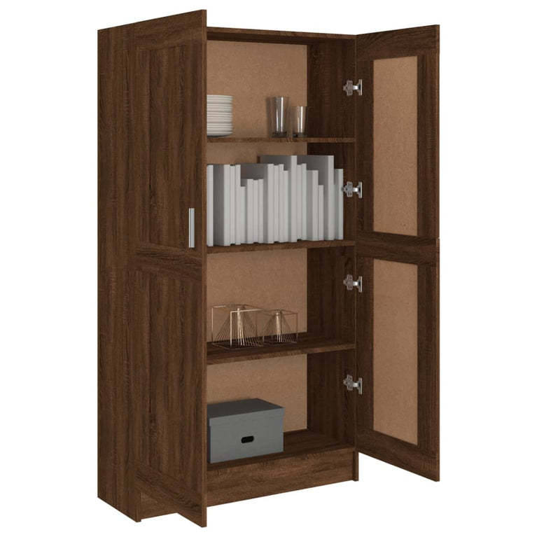 Boekenkast 82,5x30,5x150 cm bewerkt hout bruin eikenkleur