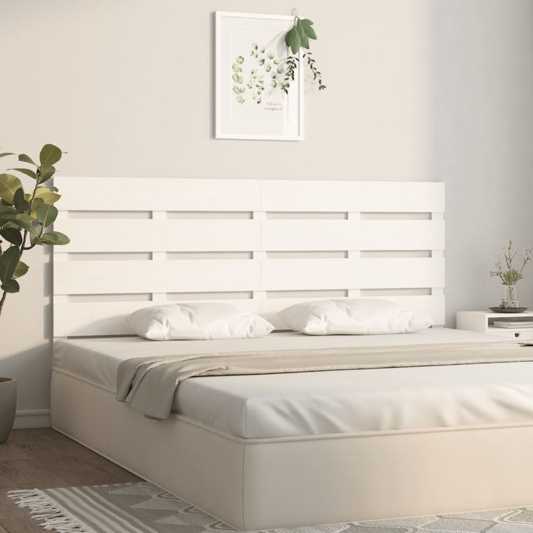 Hoofdbord 140x3x80 cm massief grenenhout wit