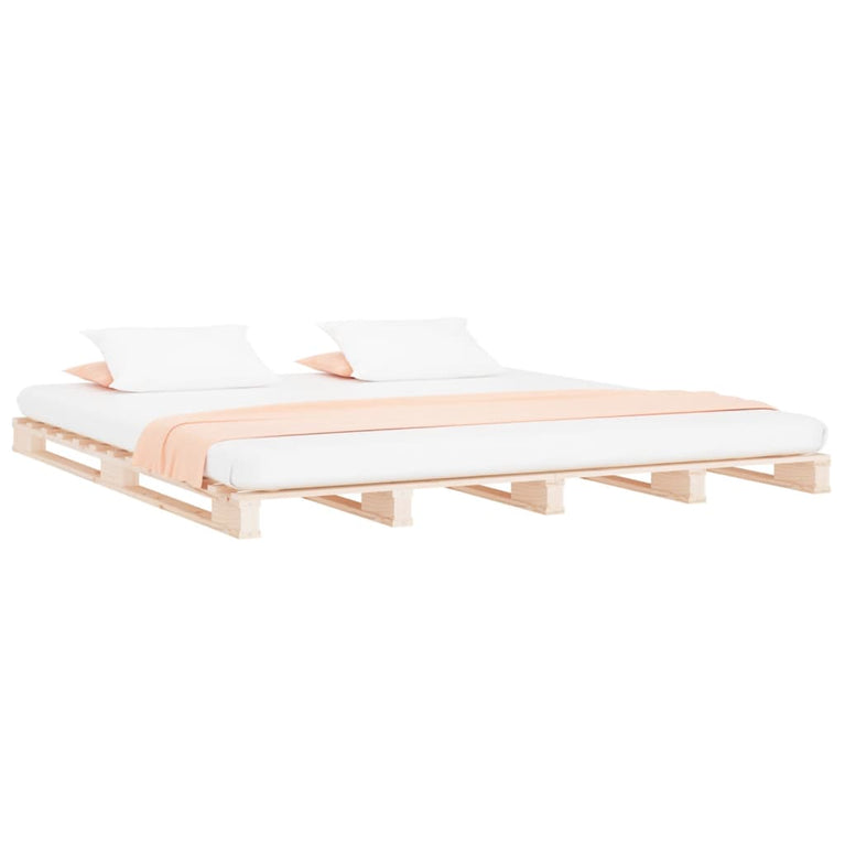 Palletbed massief grenenhout 120x200 cm