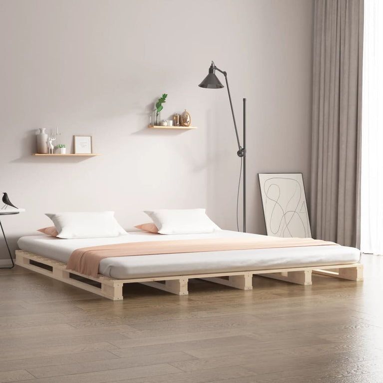 Palletbed massief grenenhout 120x200 cm