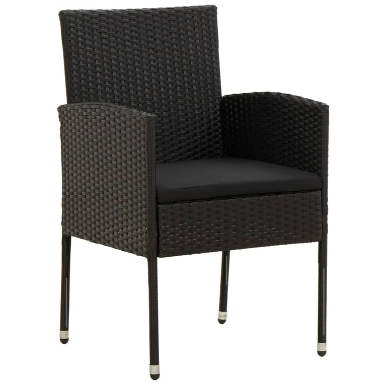 5-delige Tuinset poly rattan zwart