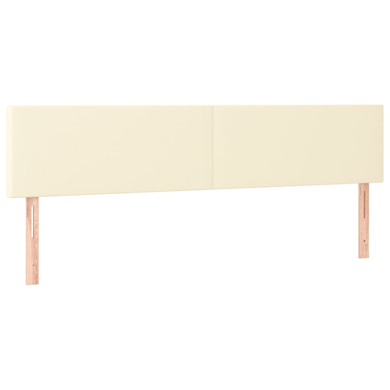 Hoofdborden 2 st 80x5x78/88 cm kunstleer crèmekleurig