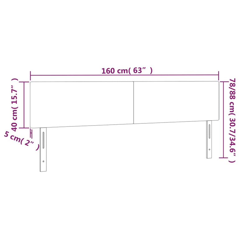 Hoofdborden 2 st 80x5x78/88 cm kunstleer crèmekleurig
