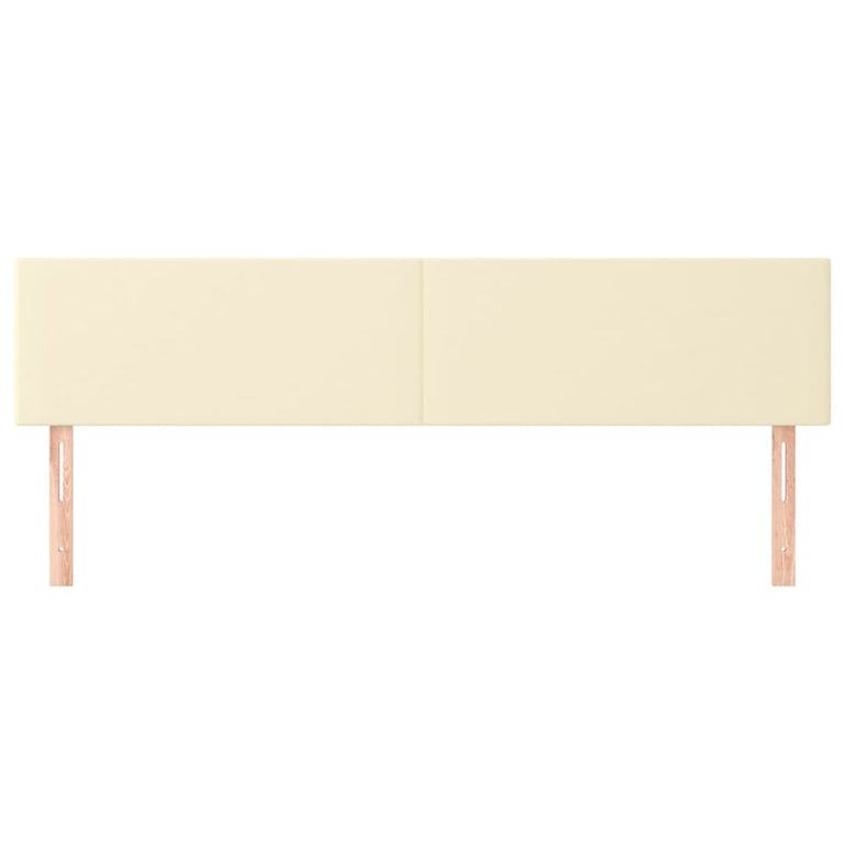 Hoofdborden 2 st 90x5x78/88 cm kunstleer crèmekleurig
