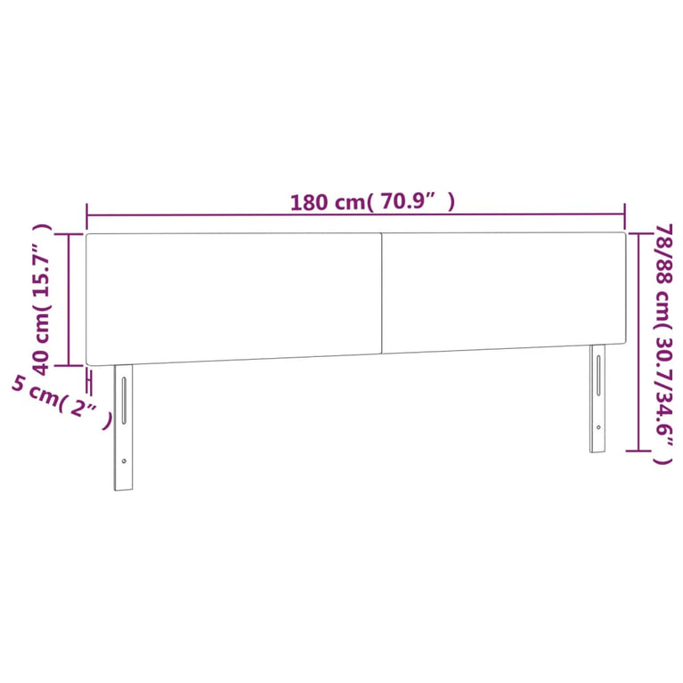 Hoofdborden 2 st 90x5x78/88 cm kunstleer crèmekleurig