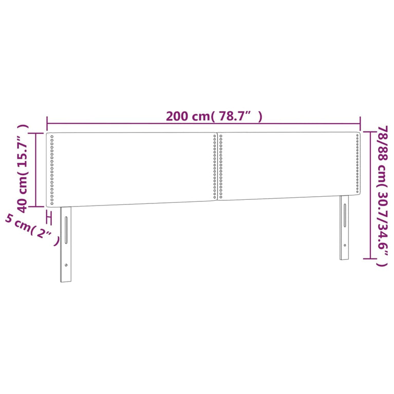 Hoofdborden 2 st 100x5x78/88 cm kunstleer bruin