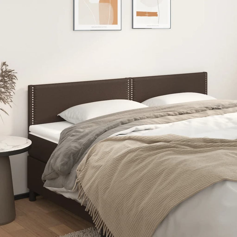 Hoofdborden 2 st 100x5x78/88 cm kunstleer bruin