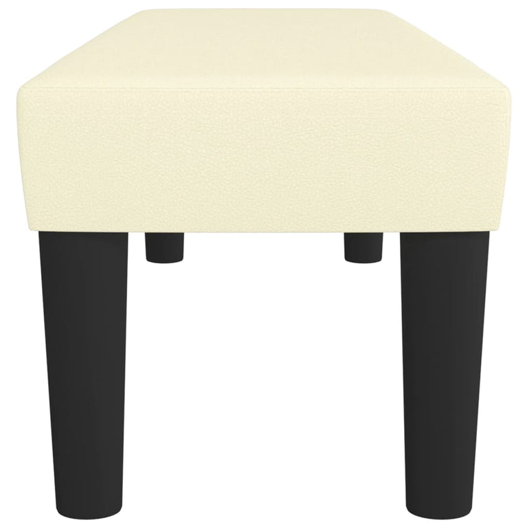 Bankje 100x30x30 cm kunstleer crèmekleurig