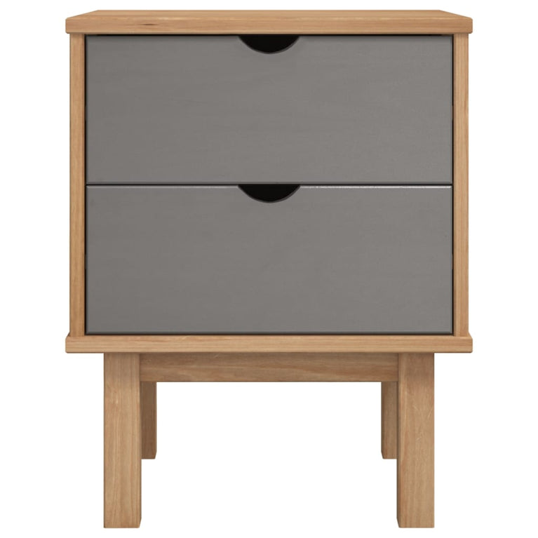Nachtkastje OTTA 45x39x57 cm grenenhout bruin en grijs