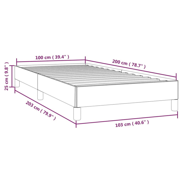 Bedframe kunstleer bruin 100x200 cm