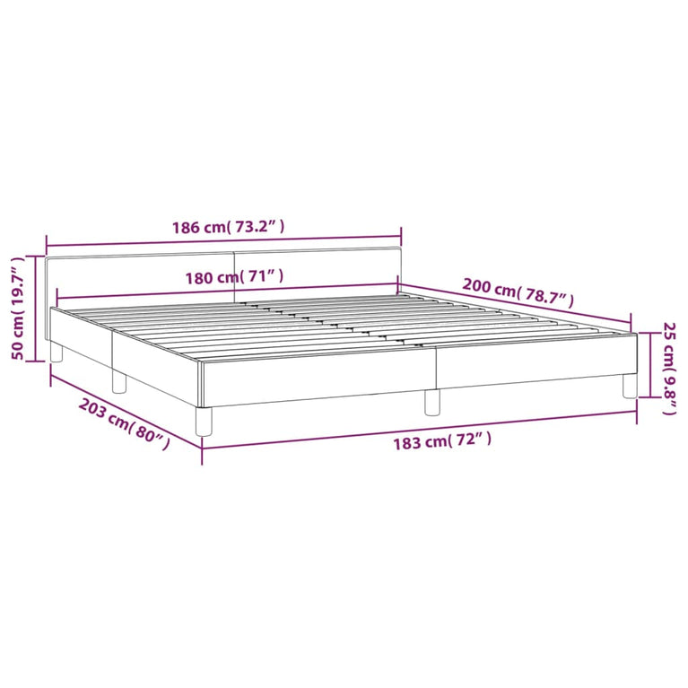Bedframe met hoofdbord kunstleer bruin 180x200 cm