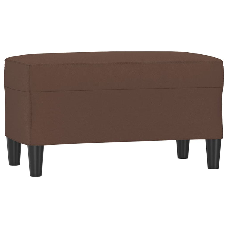 Bankje 70x35x41 cm kunstleer bruin