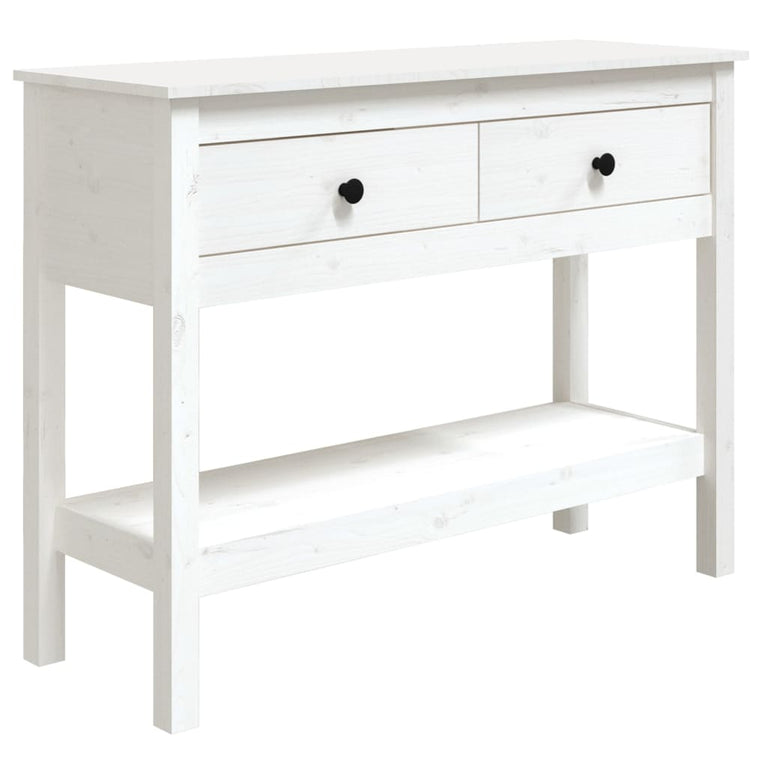Wandtafel 100x35x75 cm massief grenenhout wit
