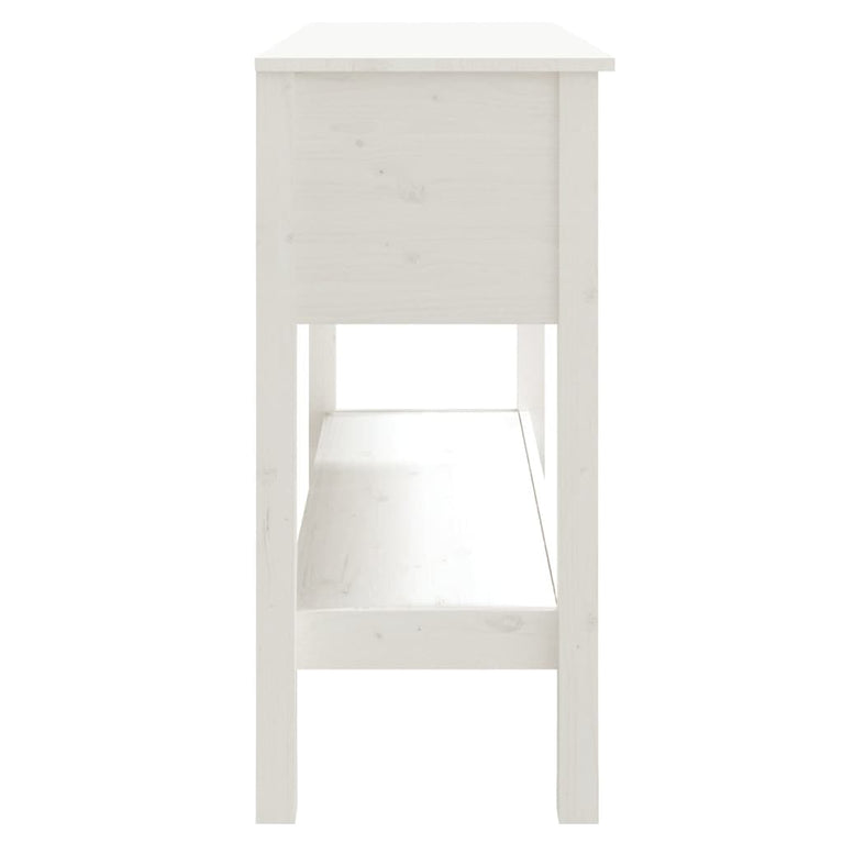 Wandtafel 100x35x75 cm massief grenenhout wit