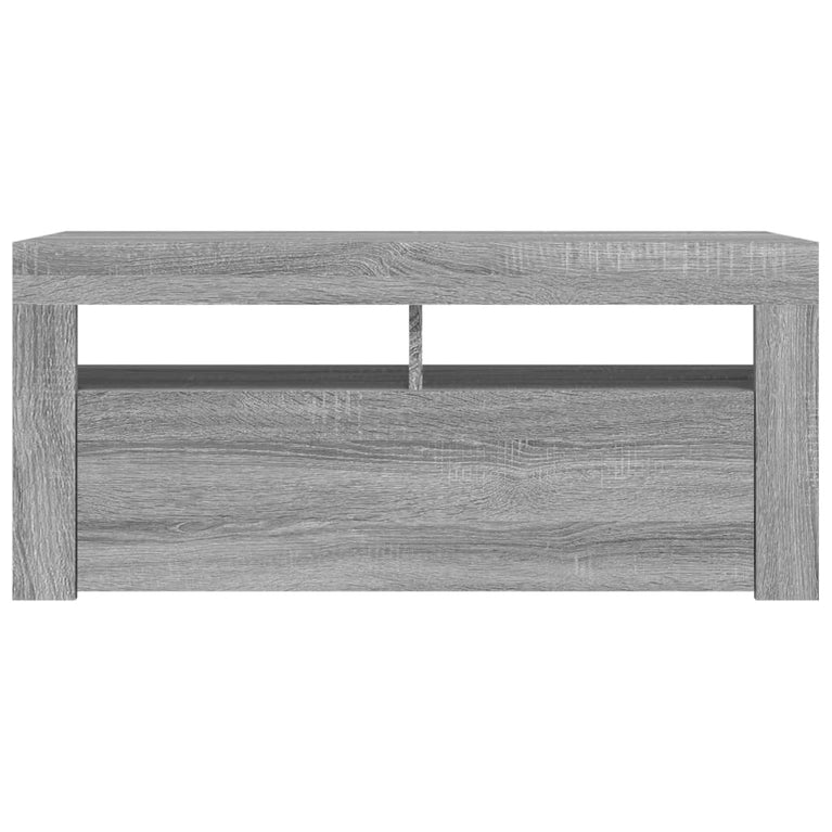 Tv-meubel met LED-verlichting 90x35x40 cm grijs sonoma eiken