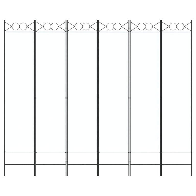 Kamerscherm met 6 panelen 240x200 cm stof wit