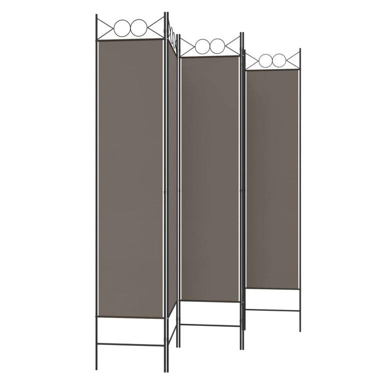 Kamerscherm met 5 panelen 300x200 cm stof antracietkleurig