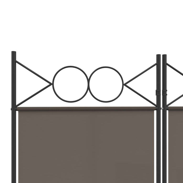 Kamerscherm met 5 panelen 300x200 cm stof antracietkleurig