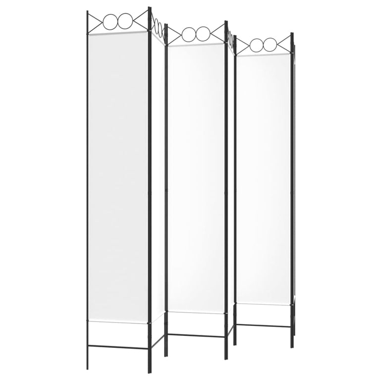 Kamerscherm met 6 panelen 240x220 cm stof wit