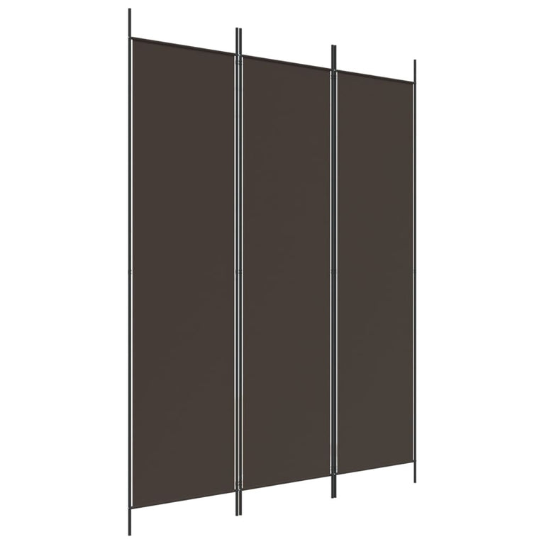 Kamerscherm met 3 panelen 150x200 cm stof bruin