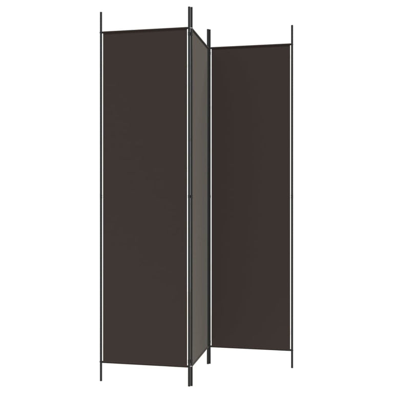 Kamerscherm met 3 panelen 150x200 cm stof bruin