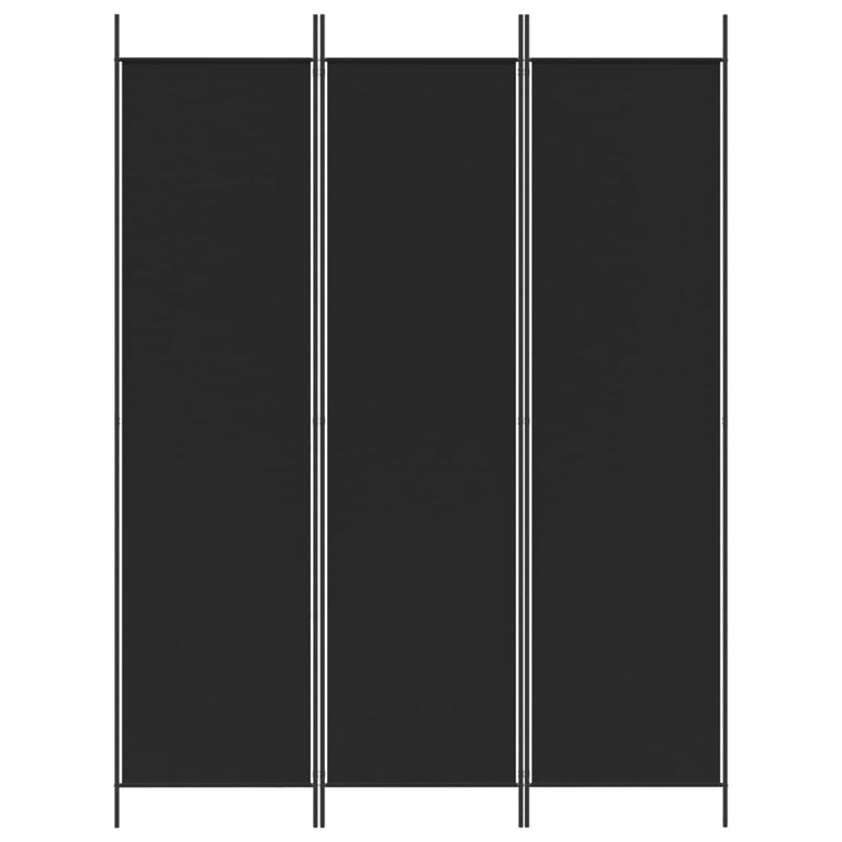 Kamerscherm met 3 panelen 150x200 cm stof zwart