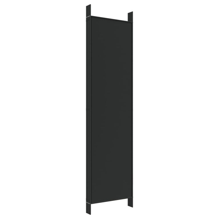 Kamerscherm met 6 panelen 300x200 cm stof zwart