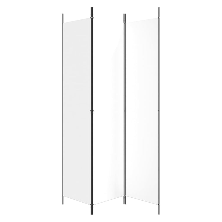 Kamerscherm met 3 panelen 150x220 cm stof wit