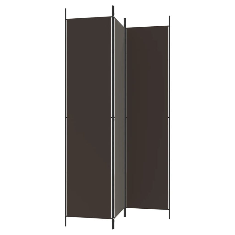 Kamerscherm met 3 panelen 150x220 cm stof bruin