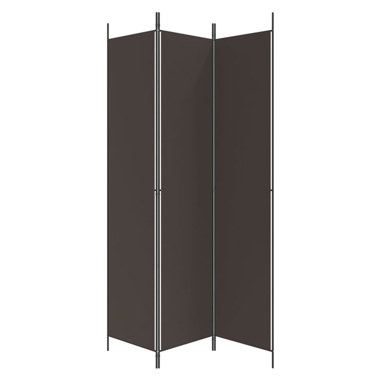 Kamerscherm met 3 panelen 150x220 cm stof bruin