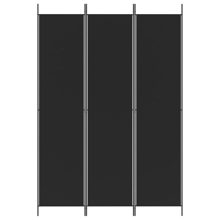 Kamerscherm met 3 panelen 150x220 cm stof zwart