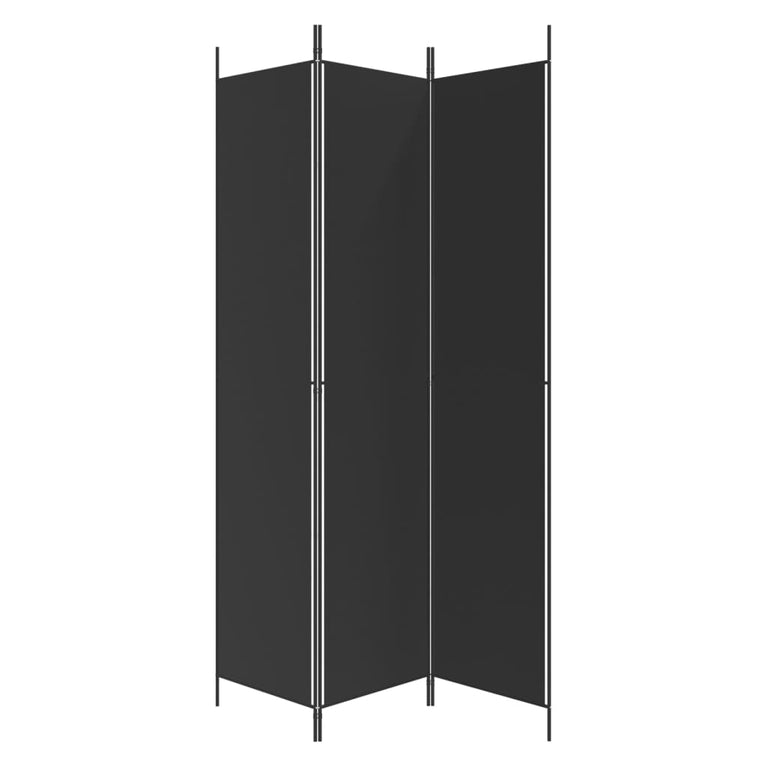 Kamerscherm met 3 panelen 150x220 cm stof zwart