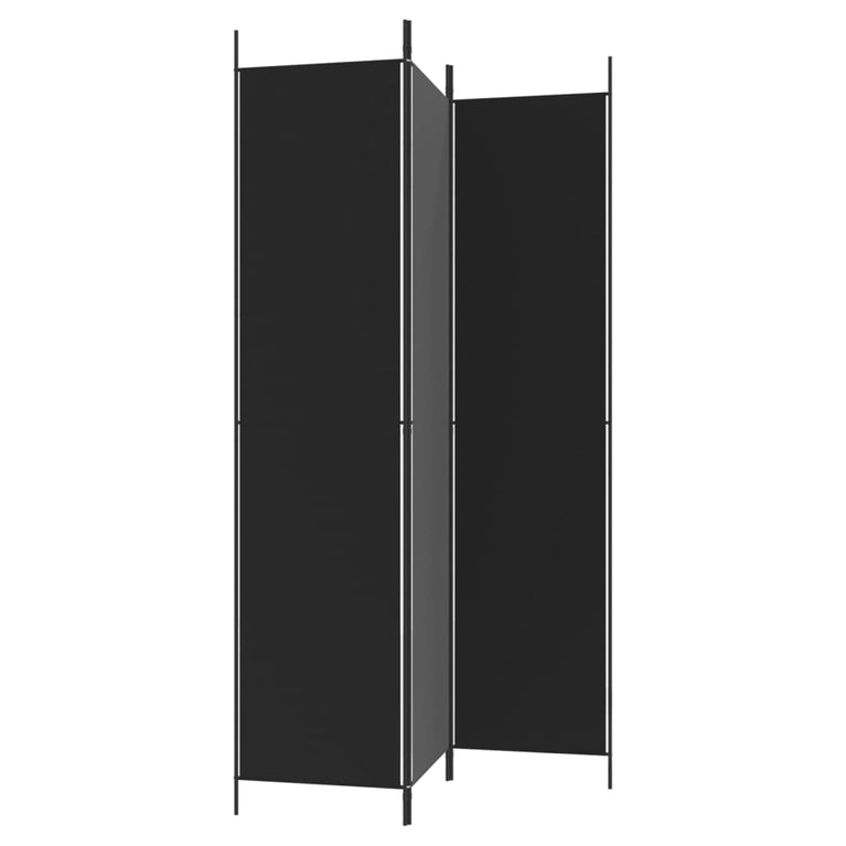 Kamerscherm met 3 panelen 150x220 cm stof zwart